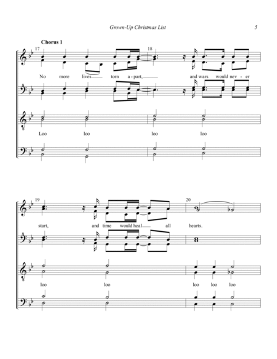 Grown-up Christmas List Grown-up Christmas List 4-Part scores gallery preview page 5