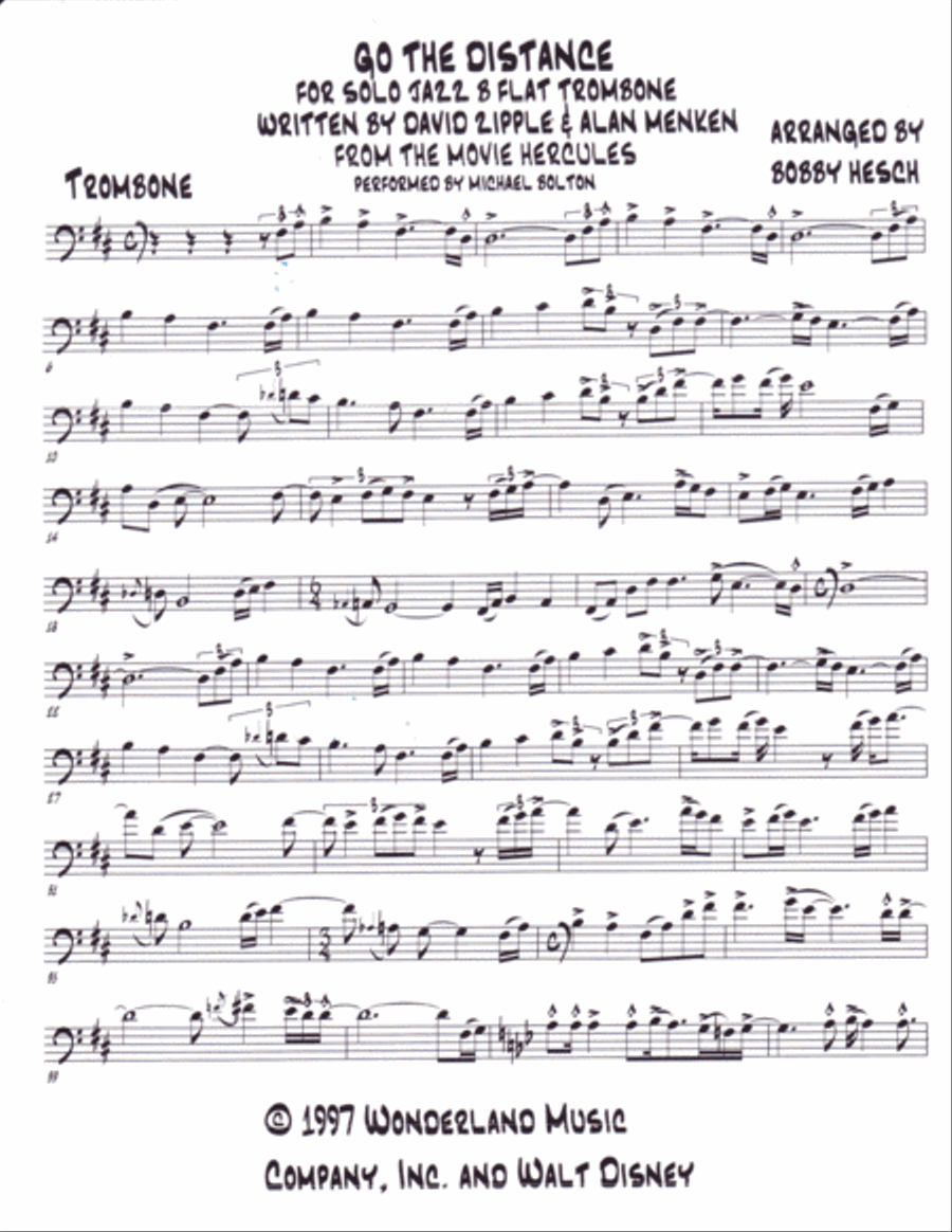 Go The Distance Trombone Solo scores gallery preview page 2