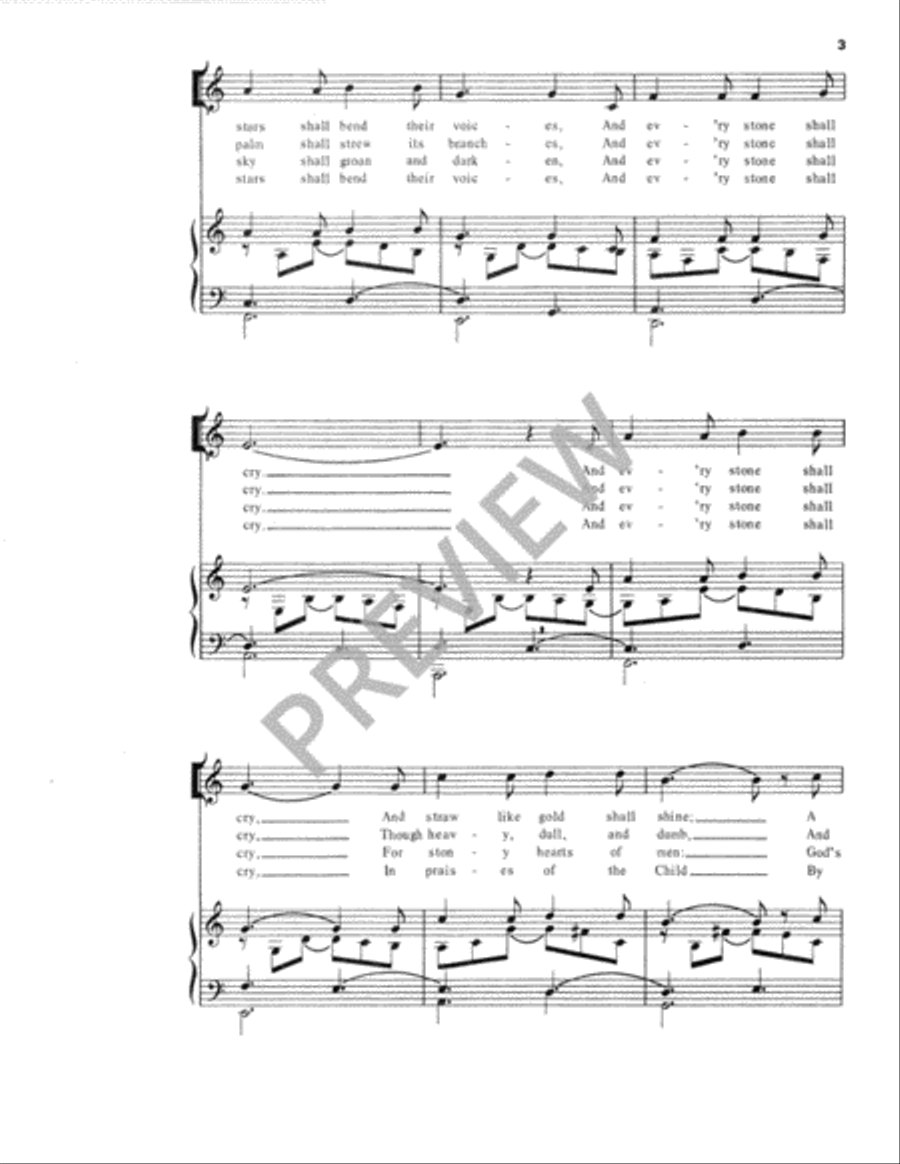 A Stable Lamp is Lighted Unison Choir scores gallery preview page 4