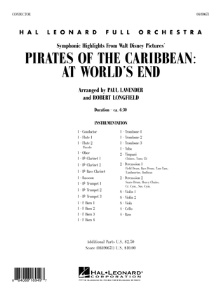 Book cover for Symphonic Highlights from Pirates Of The Caribbean: At World's End - Full Score