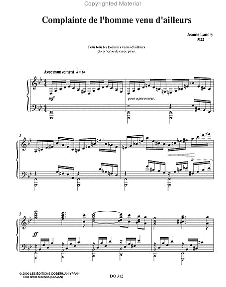 Complainte de l'homme venu d'ailleurs Piano Solo scores gallery preview page 2