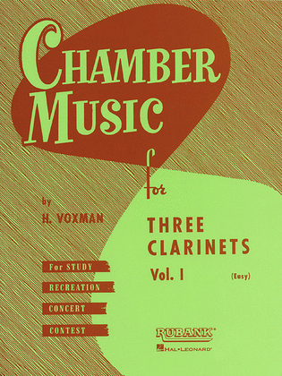 Book cover for Chamber Music for Three Clarinets, Vol. 1 (Easy)