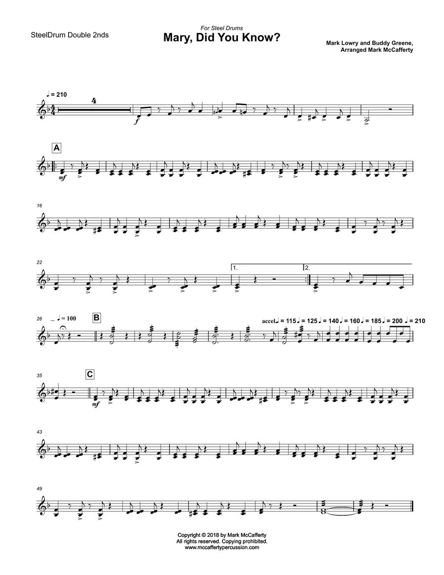 Mary, Did You Know? Percussion Ensemble scores gallery preview page 3