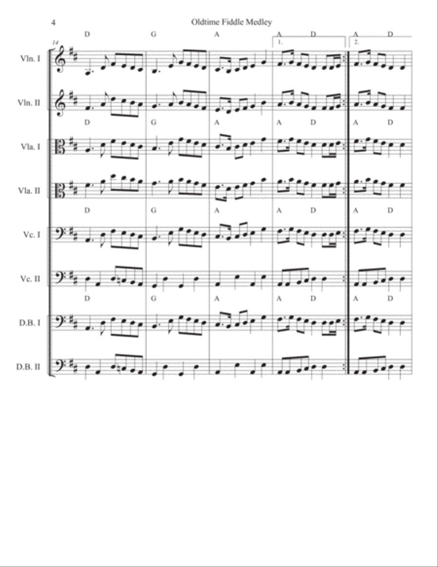 Old-time Fiddle Medley For Strings String Quartet scores gallery preview page 4