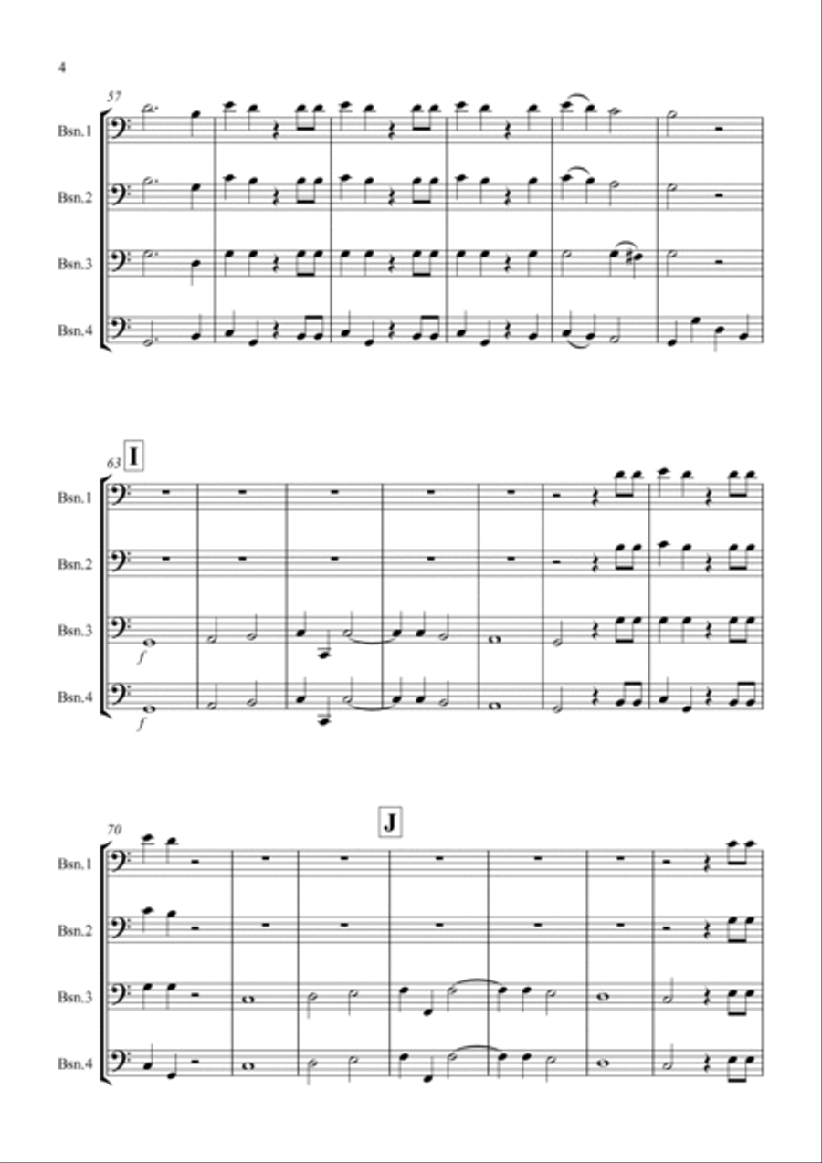 Hallelujah Chorus for Bassoon Quartet Bassoon Quartet scores gallery preview page 4