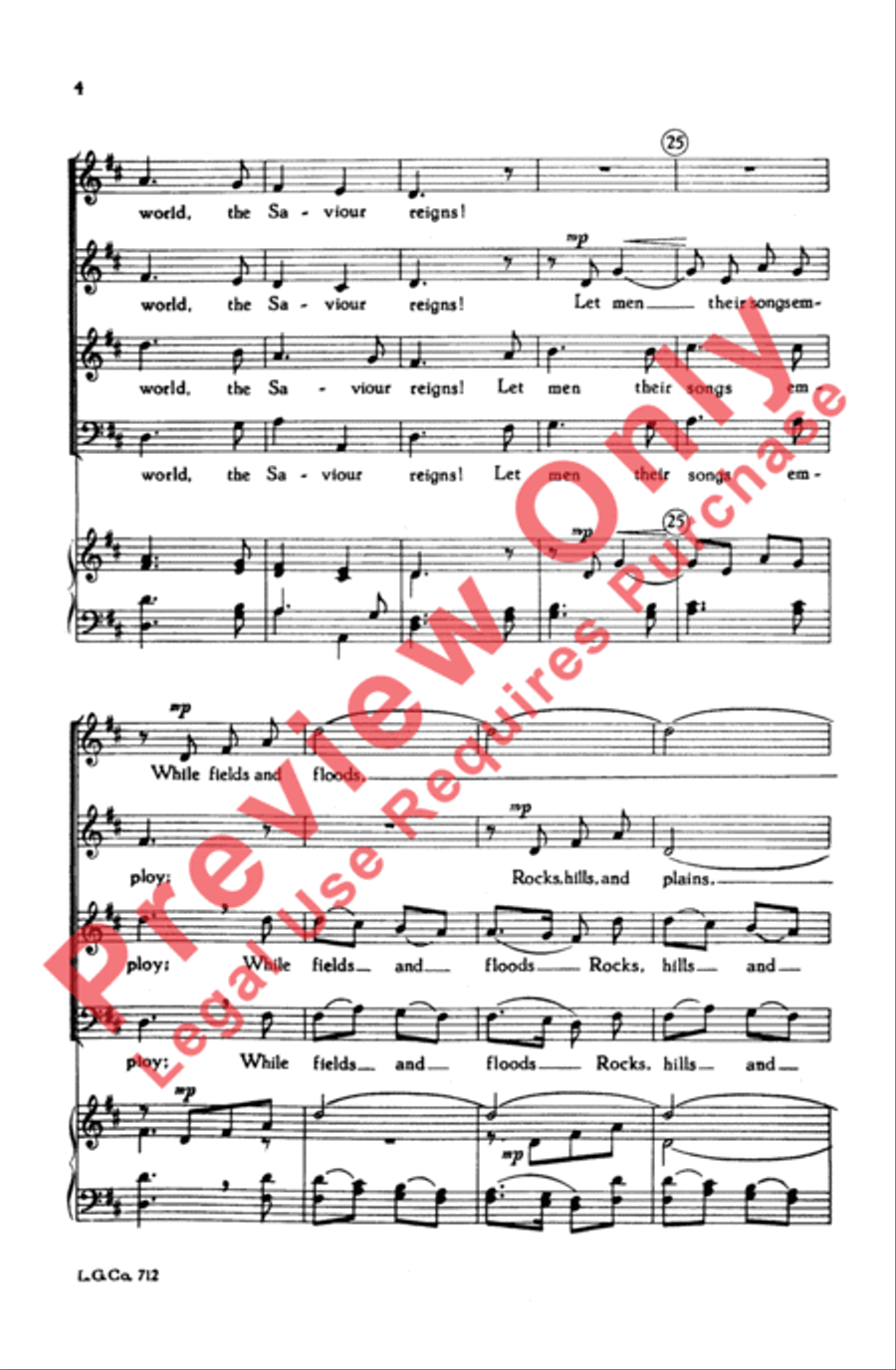 Joy to the World 4-Part scores gallery preview page 4