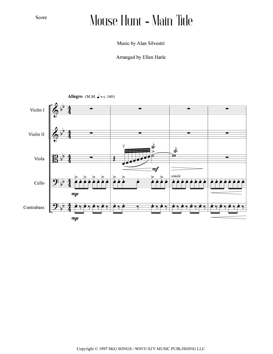 Mouse Hunt String Orchestra scores gallery preview page 1
