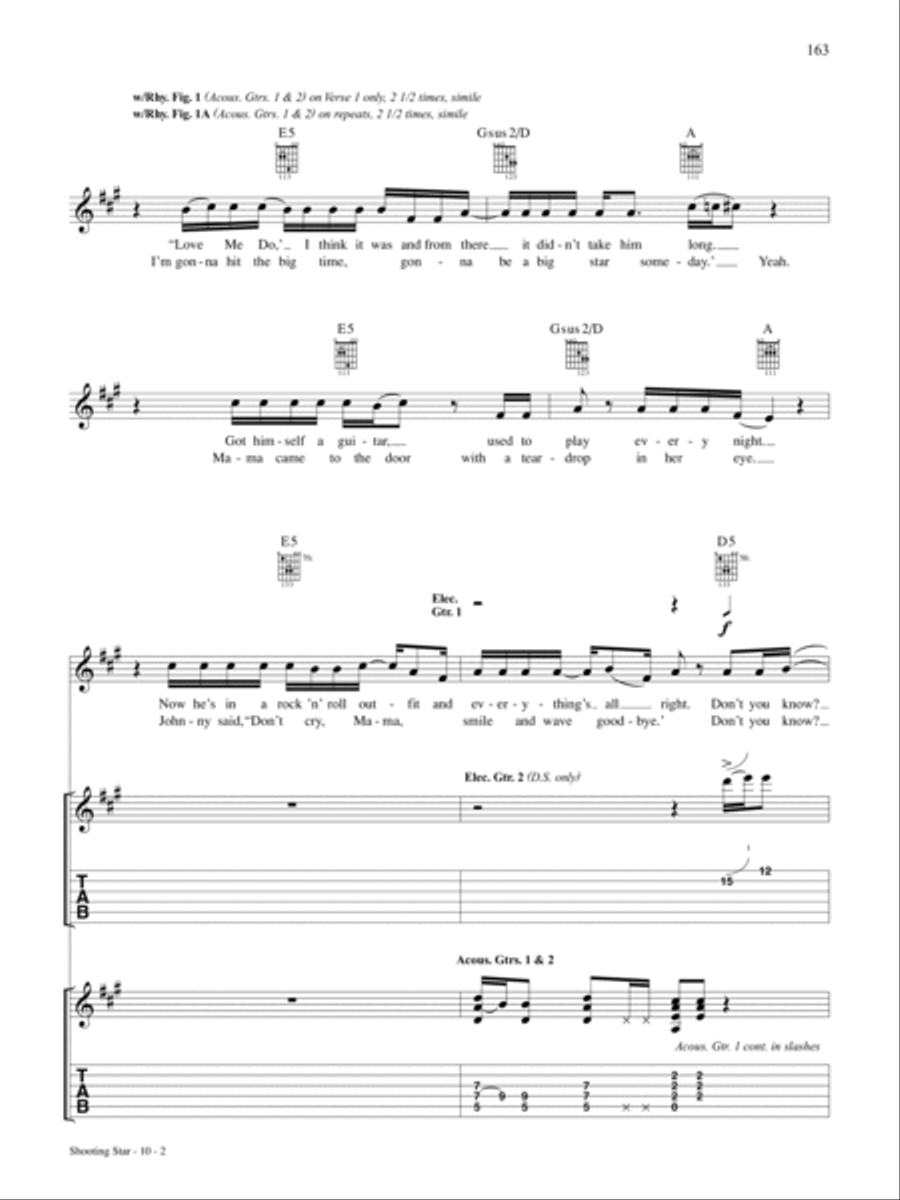 Shooting Star Guitar Tablature scores gallery preview page 2