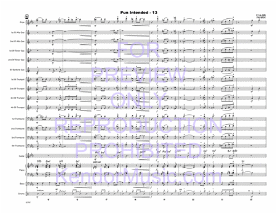 Pun Intended (Full Score) Jazz Ensemble scores gallery preview page 14