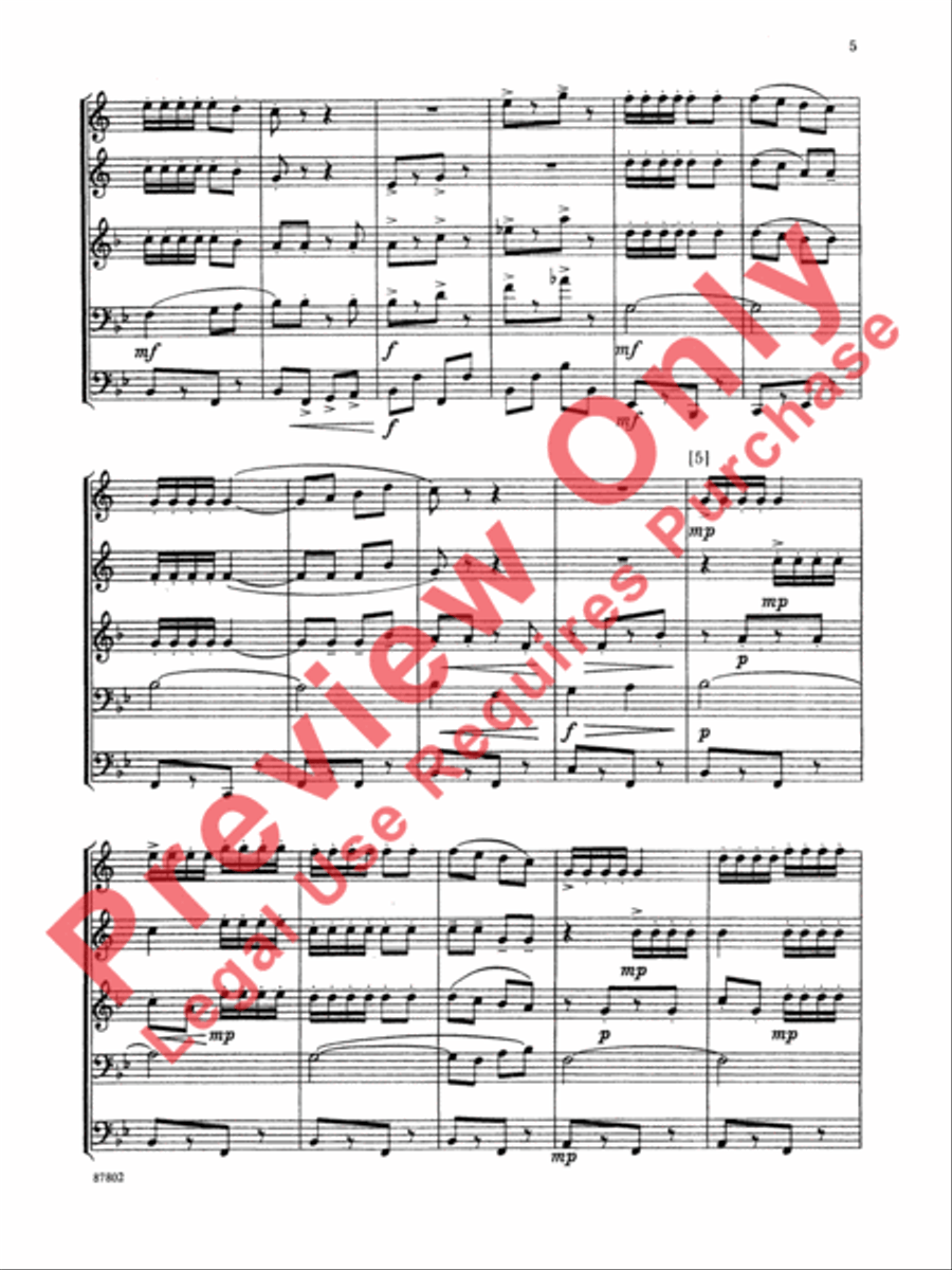 Bugler's Holiday Brass Quintet scores gallery preview page 6