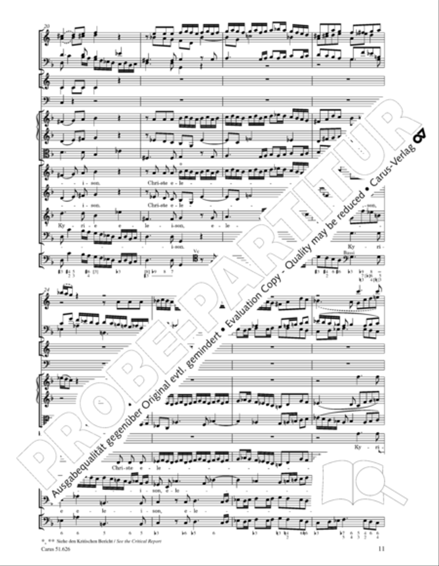 Missa longa in C major (Missa longa in C) 4-Part scores gallery preview page 23