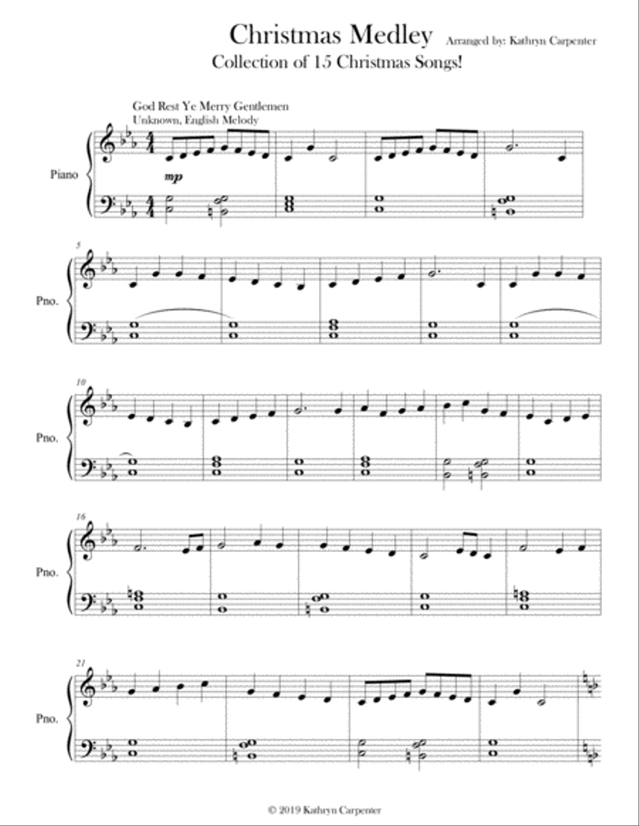 Christmas Collection for Piano (15 Christmas Songs) Easy Piano scores gallery preview page 2