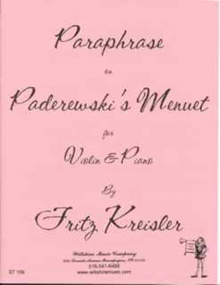 Book cover for Paraphrase on Panderewski's Menuet