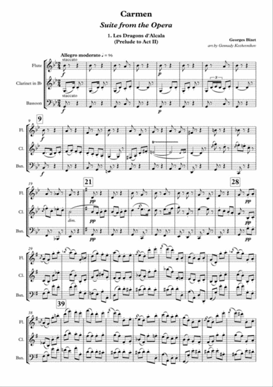 Georges Bizet, Suite from opera 
