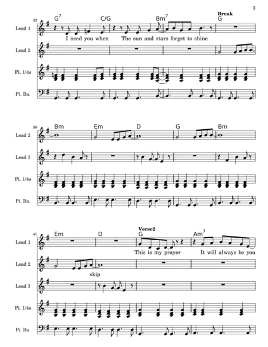 I Need You Voice scores gallery preview page 3
