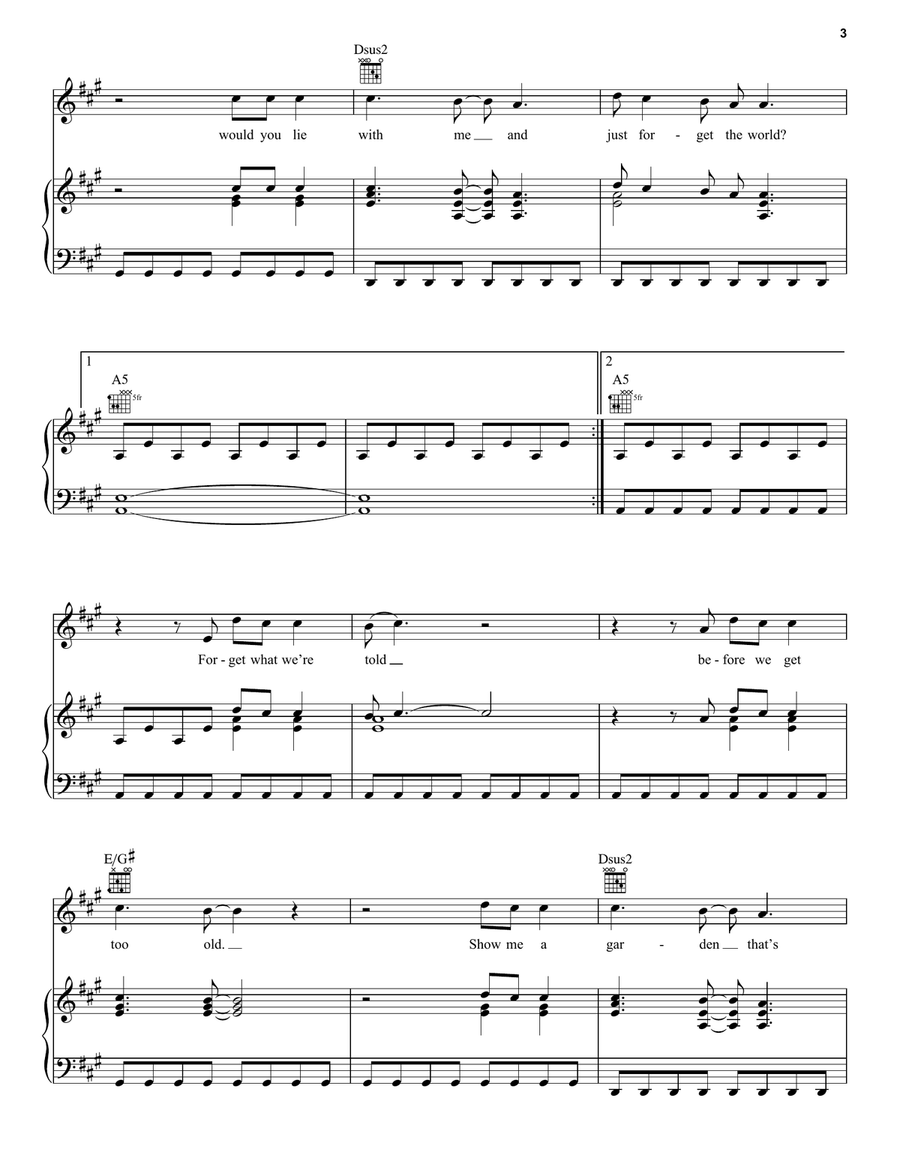 Chasing Cars Acoustic Guitar scores gallery preview page 3