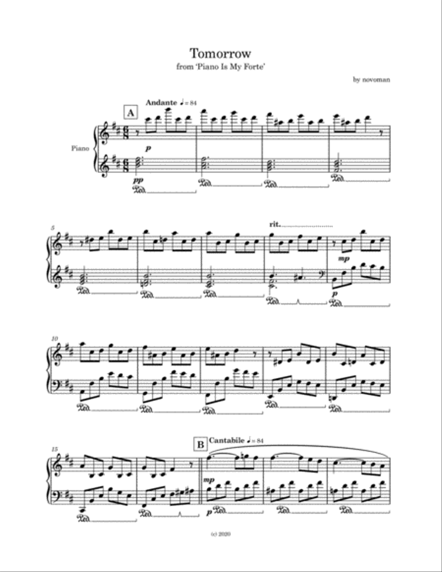 Tomorrow Piano Solo scores gallery preview page 2