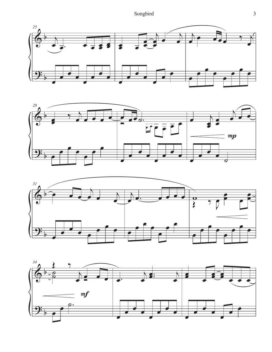 Songbird Piano Solo scores gallery preview page 4