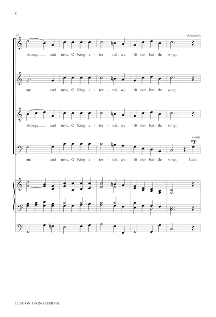 Lead on, O King Eternal 4-Part scores gallery preview page 6