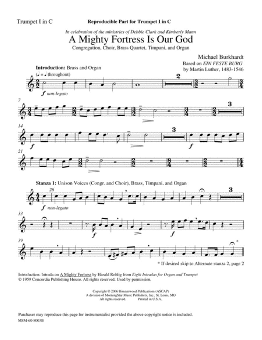 A Mighty Fortress Is Our God Choir scores gallery preview page 4
