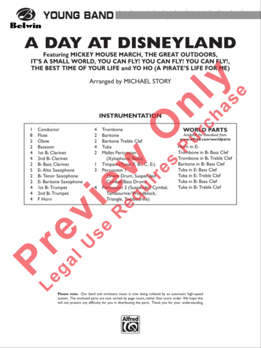 A Day at Disneyland Concert Band scores gallery preview page 2
