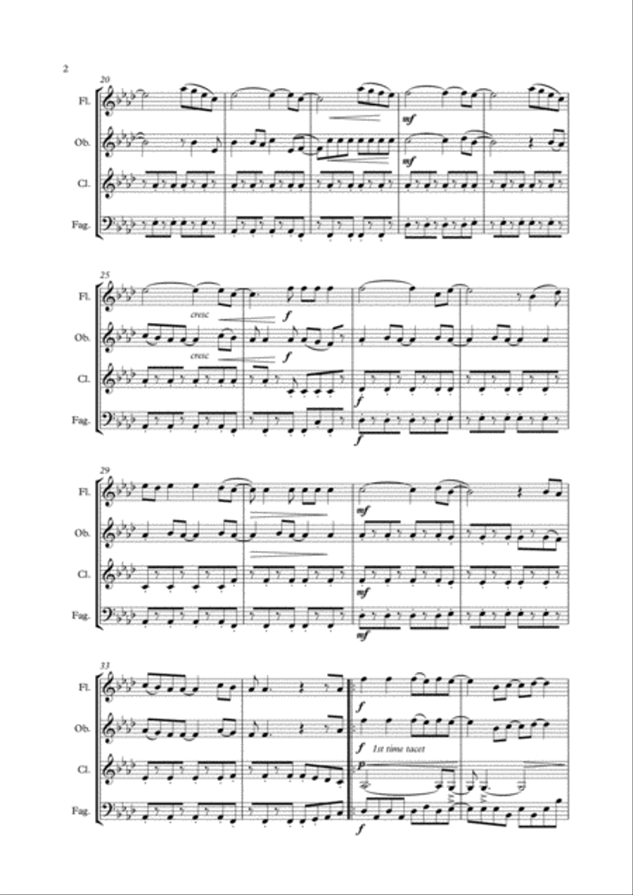 Viva La Vida Viva La Vida Woodwind Quartet scores gallery preview page 3