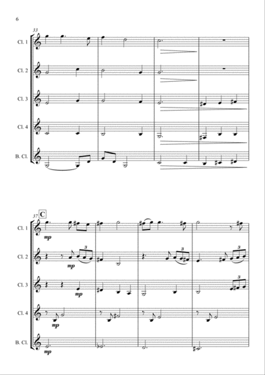 I Still Call Australia Home Clarinet Choir scores gallery preview page 6