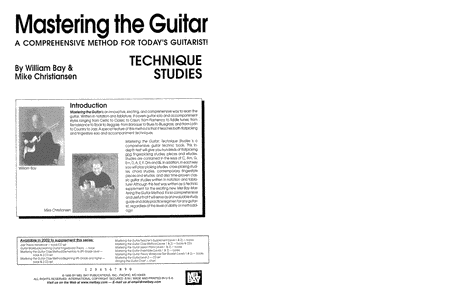 Mastering the Guitar - Technique Studies by William Bay Classical Guitar - Digital Sheet Music
