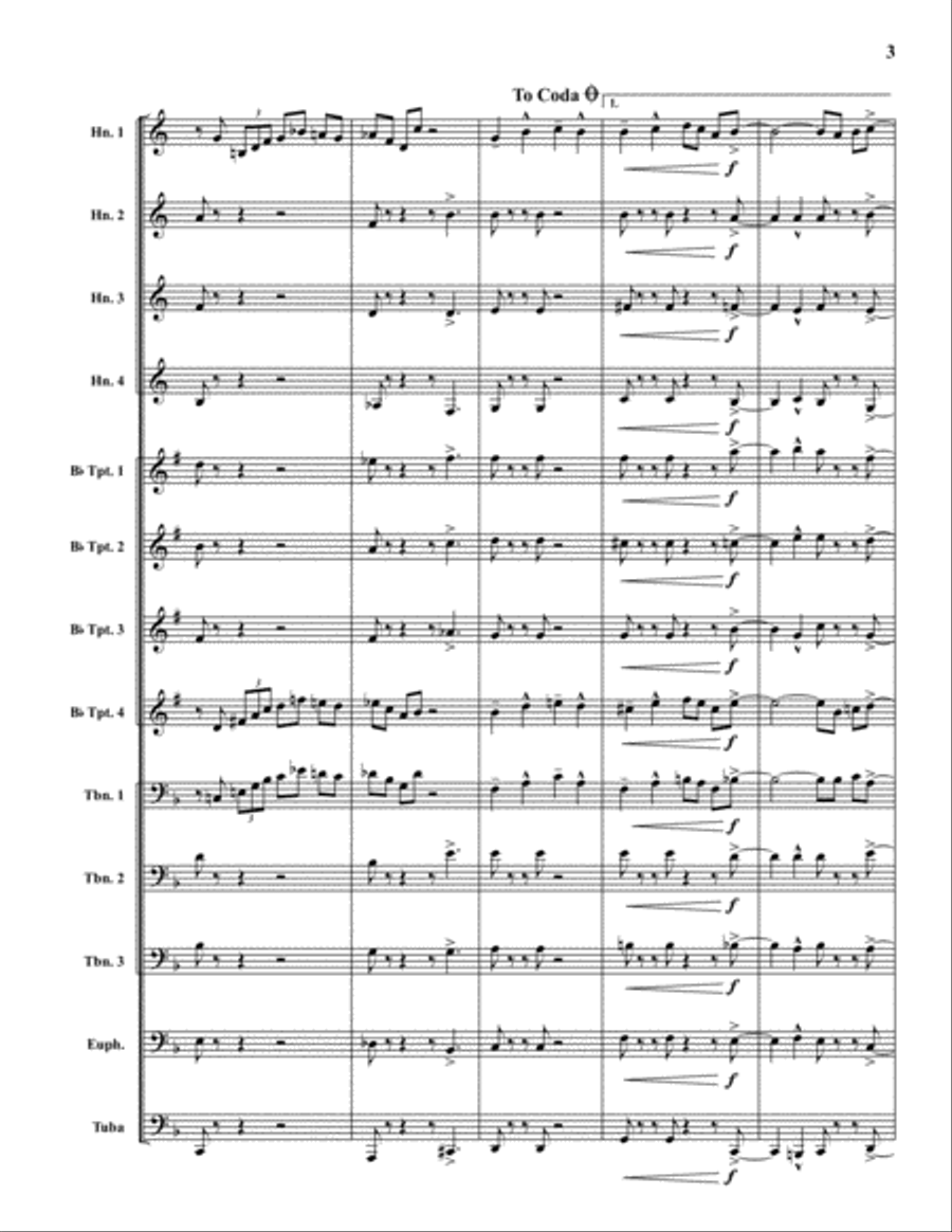 Stop-Time Blues Brass Ensemble scores gallery preview page 3