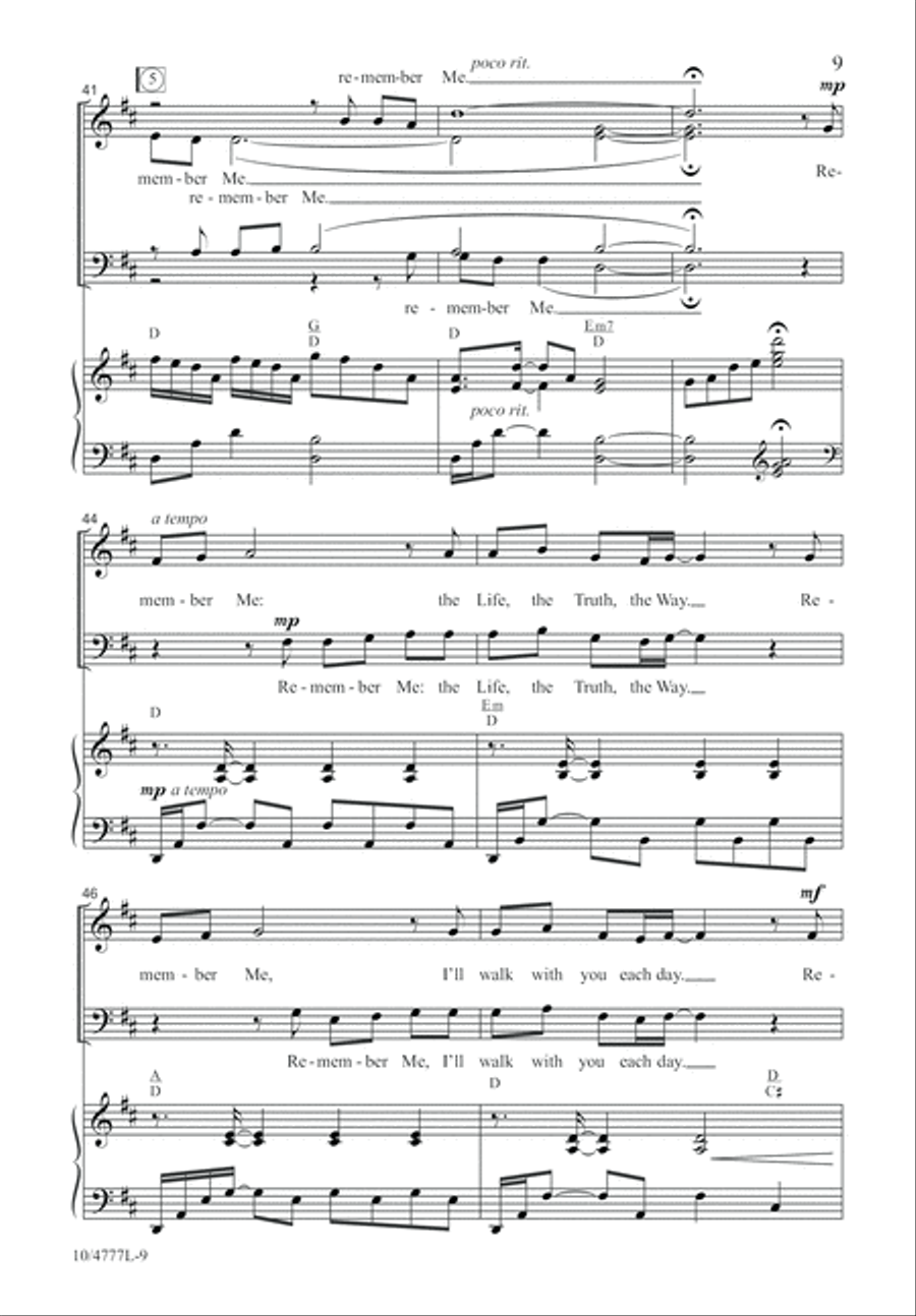 Remember Me When You Eat This Bread 4-Part scores gallery preview page 9