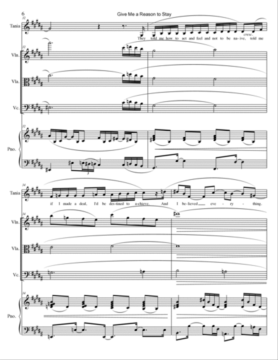 Give Me a Reason to Stay Give Me a Reason to Stay Voice scores gallery preview page 6