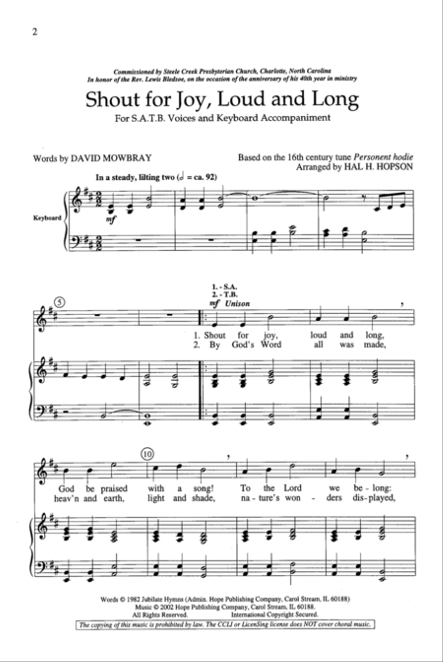 Shout for Joy, Loud and Long Choir scores gallery preview page 2