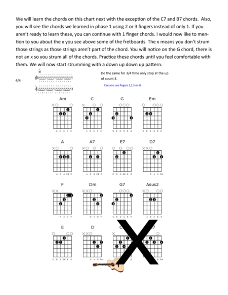 Basic Guitar Lessons for Little Fingers thru Teens/Adults - Phase 2 only Easy Guitar scores gallery preview page 2