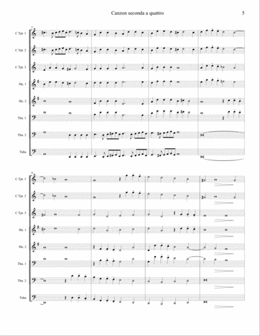 Canzon seconda a quattro for Brass Octet Brass Ensemble scores gallery preview page 5