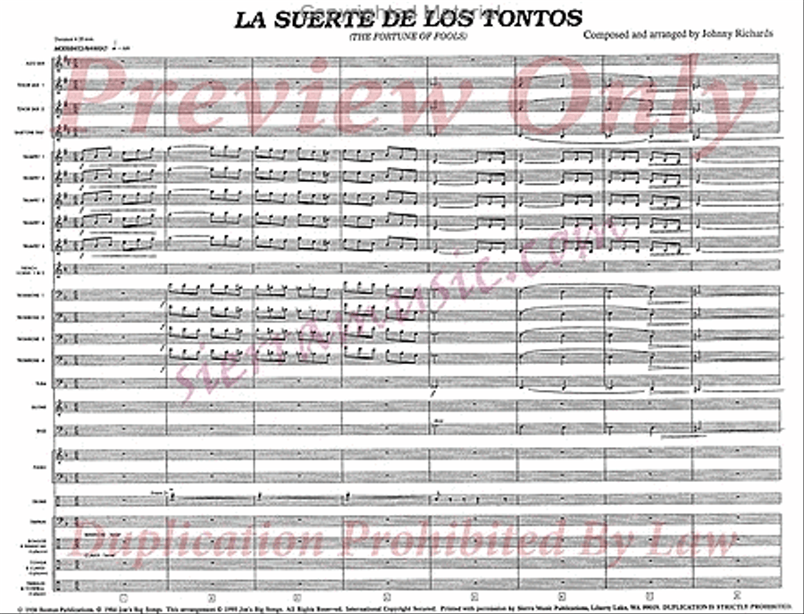 La Suerte De Los Tontos Jazz Ensemble scores gallery preview page 2