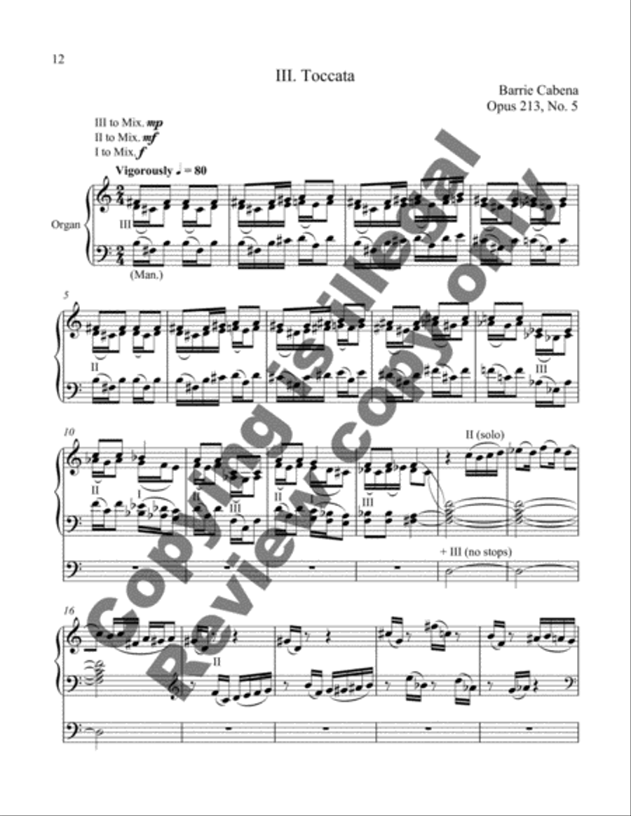 Three Pieces for Organ Three Pieces for Organ Organ Solo scores gallery preview page 6