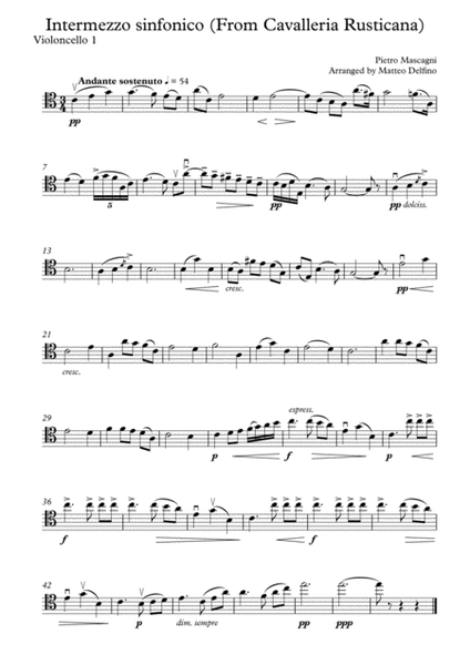 Intermezzo (From Cavalleria Rusticana) [Cello Quartet] image number null