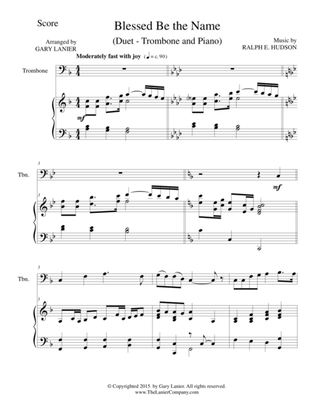 BLESSED BE THE NAME (Duet – Trombone and Piano/Score and Parts)