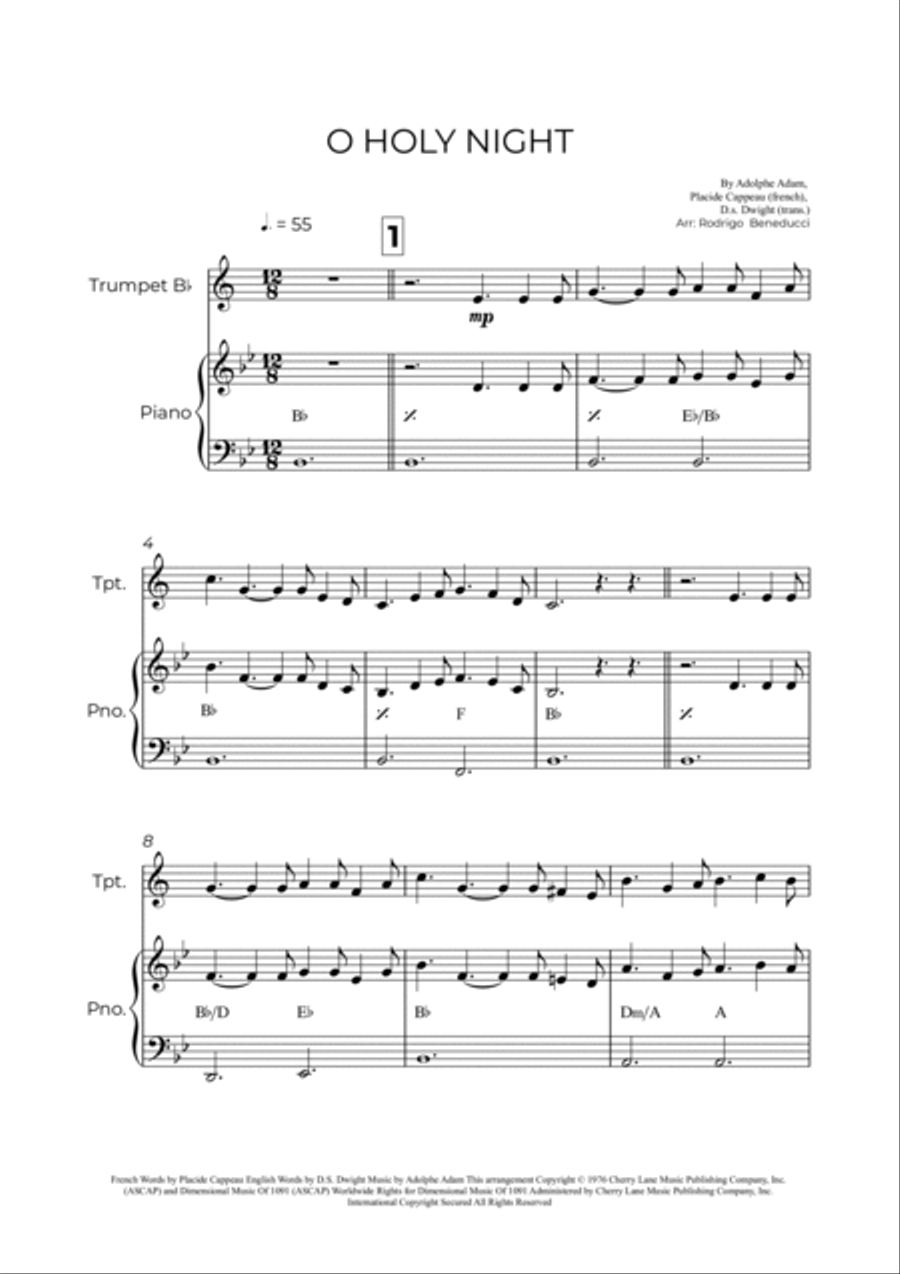 O Holy Night Trumpet Solo scores gallery preview page 2