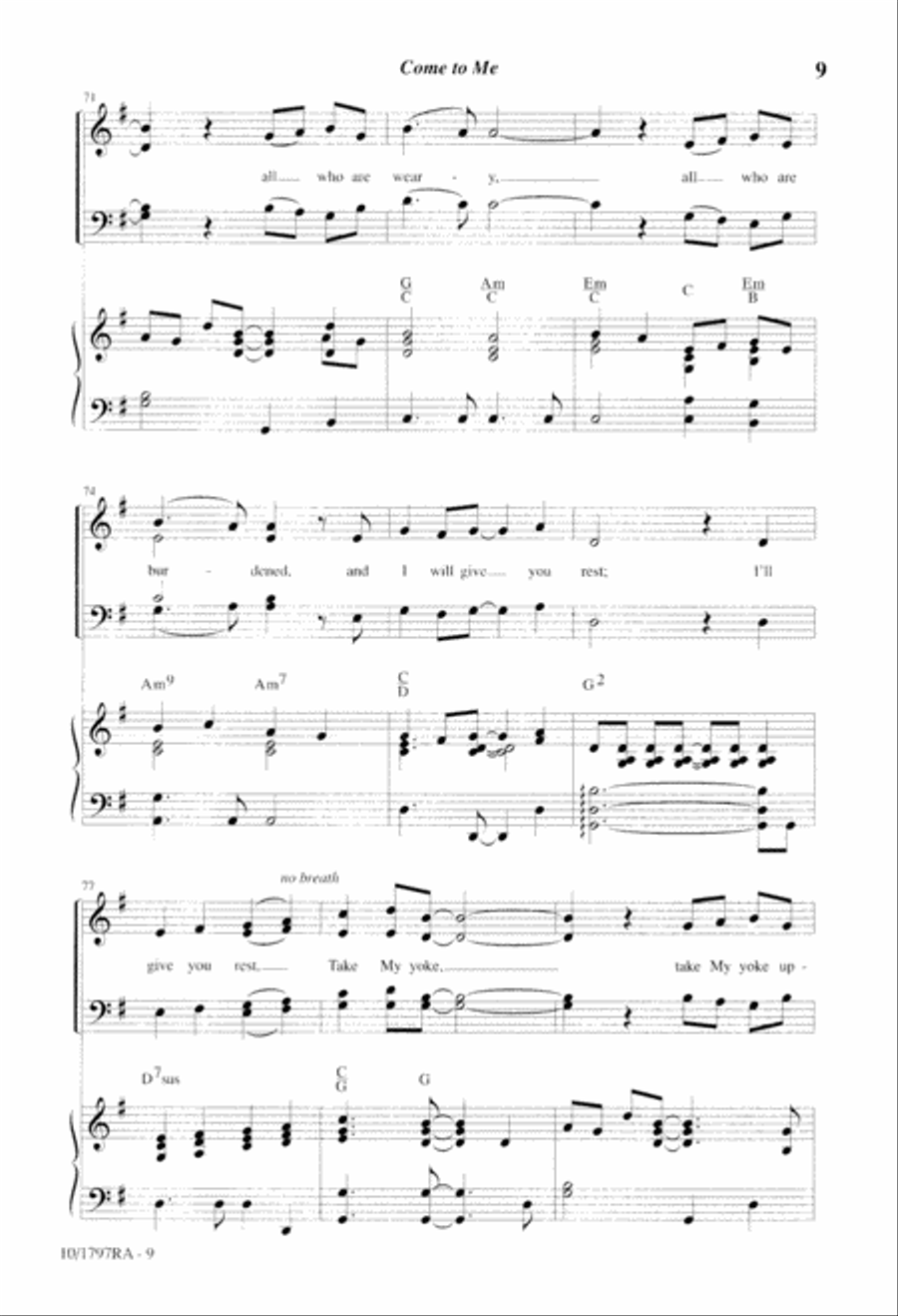 Come to Me 4-Part scores gallery preview page 9
