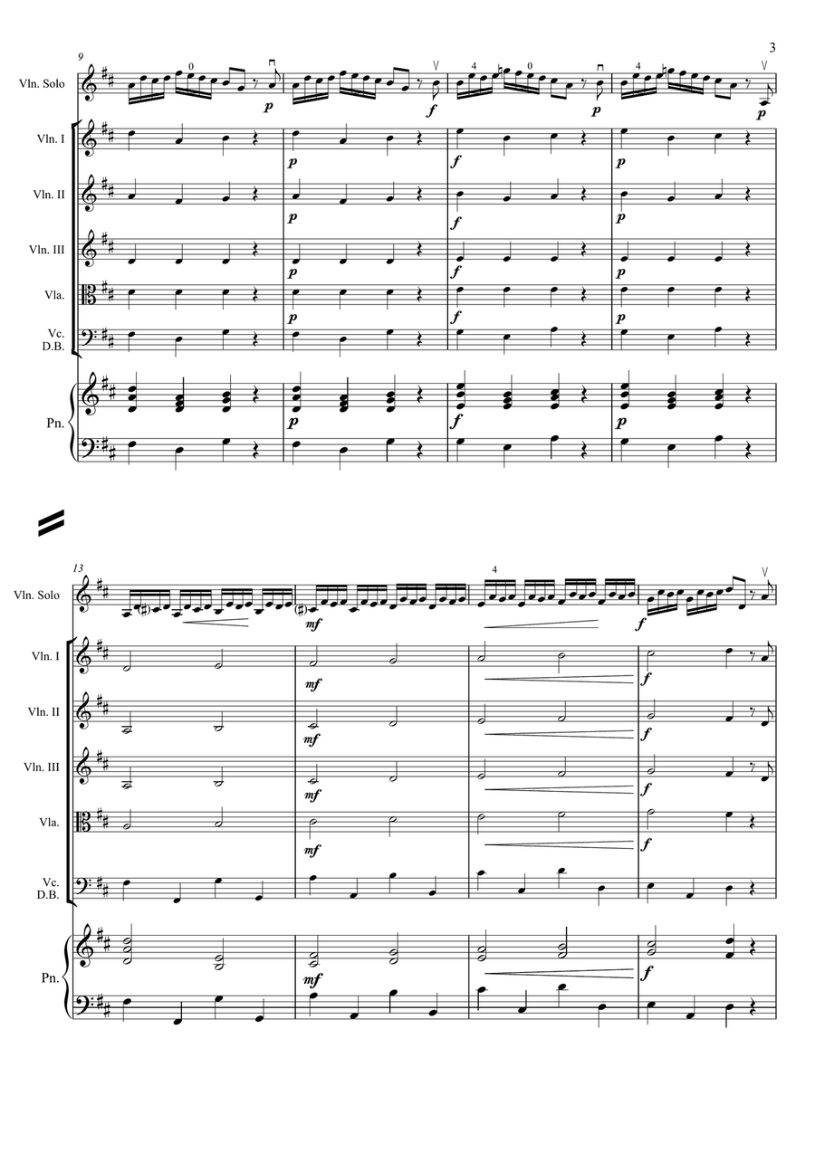 Violin Concertino Op.15 in D major String Orchestra scores gallery preview page 4