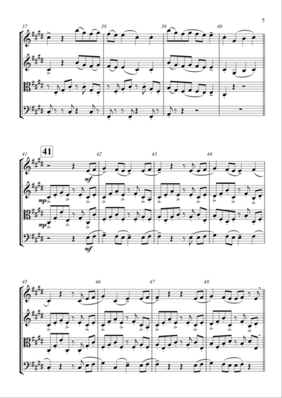 Shape Of You String Quartet scores gallery preview page 5