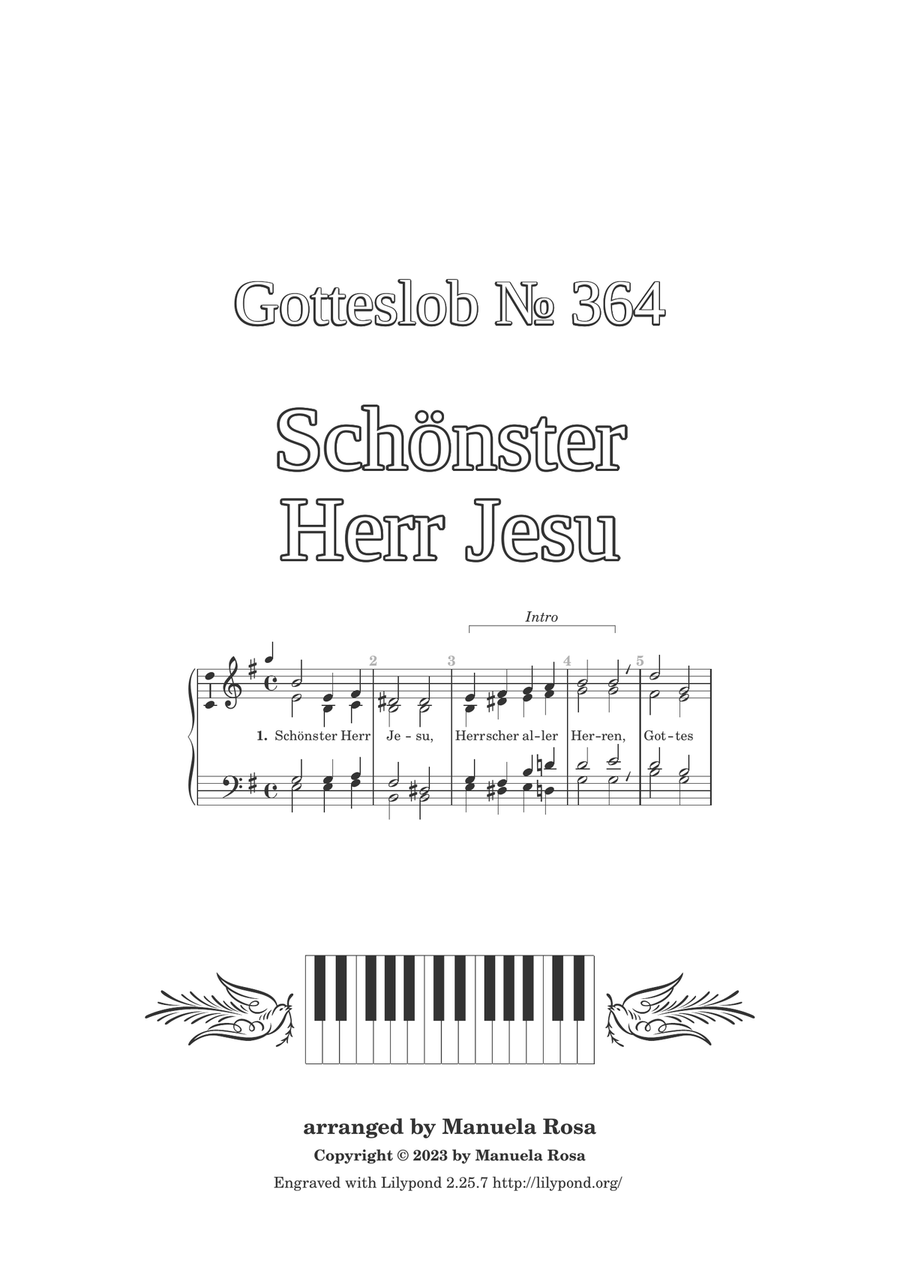 Schönster Herr Jesu (Gotteslob 364) Piano Method scores gallery preview page 2