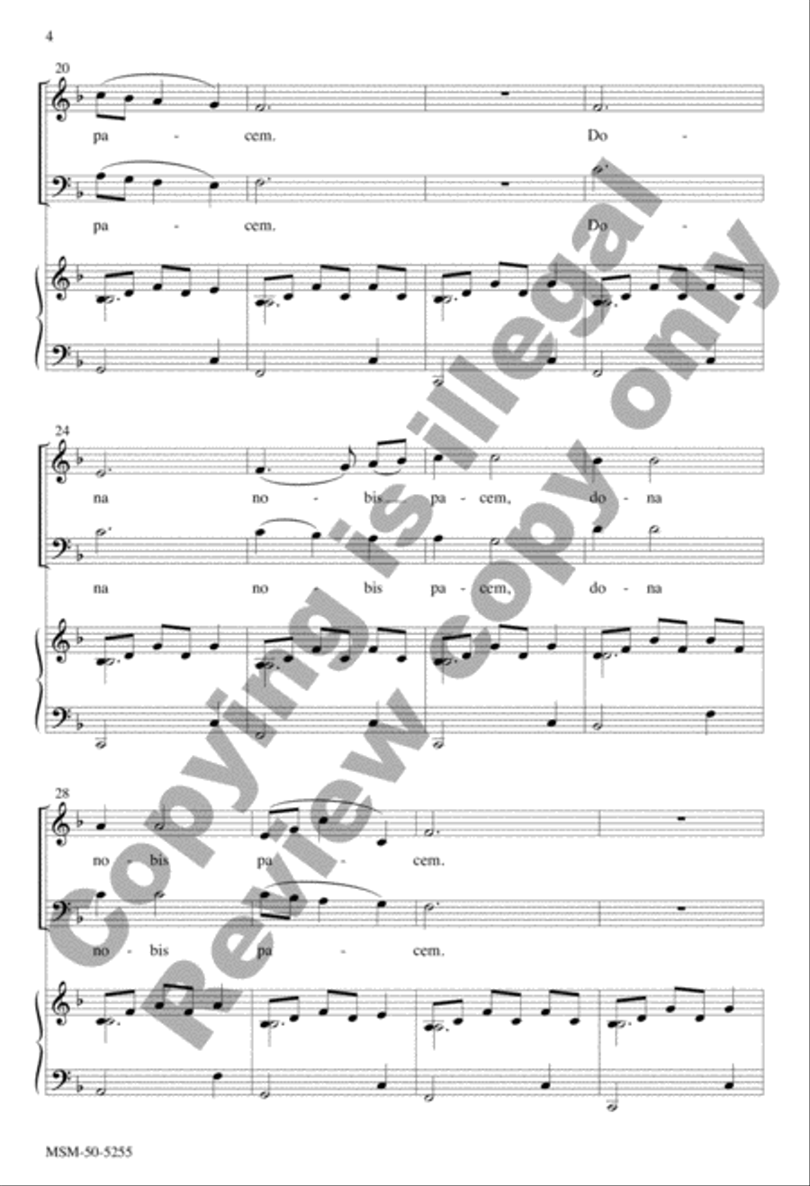Dona nobis pacem Dona nobis pacem 4-Part scores gallery preview page 4