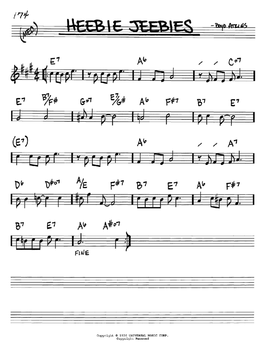 Heebie Jeebies Piano scores gallery preview page 1