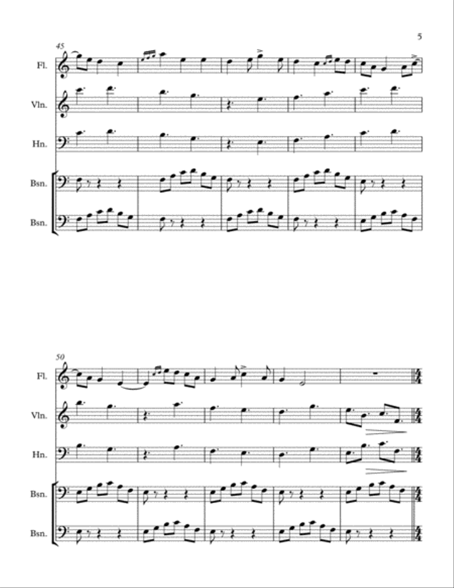 Cacaphony Waltz Small Ensemble scores gallery preview page 5
