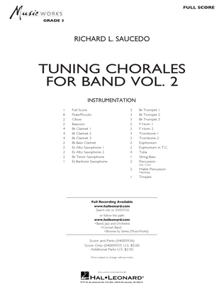 Book cover for Tuning Chorales for Band, Volume 2 - Conductor Score (Full Score)
