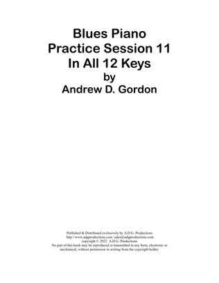 Book cover for Blues Piano Practice Session 11 in All 12 Keys