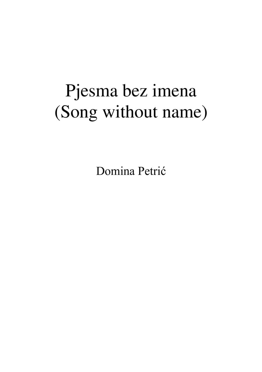 Song without name Piano Solo scores gallery preview page 1