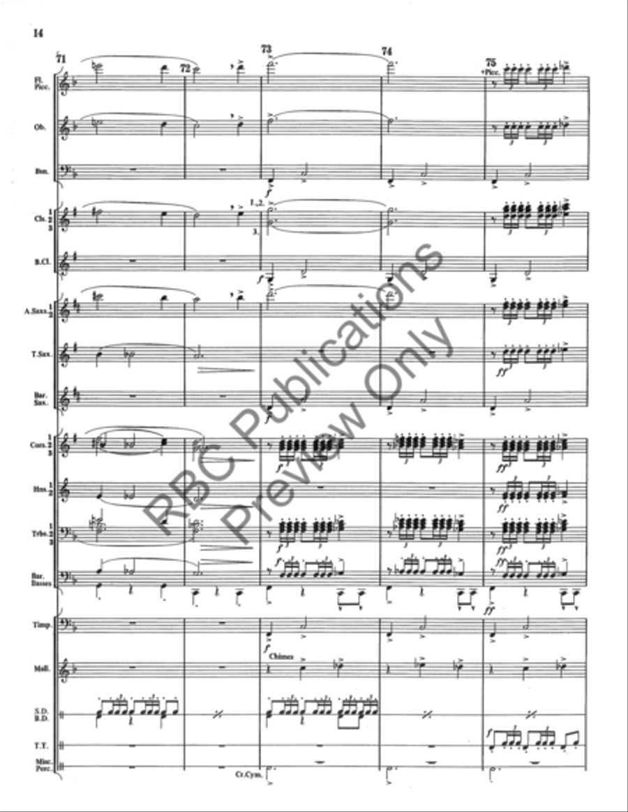 Danza Tambor Bolero Concert Band scores gallery preview page 15